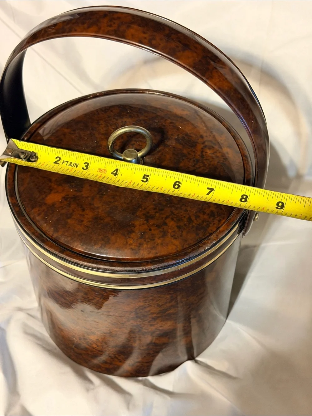 Vintage Georges Briard Faux Tortoise Ice Bucket Brass MCM Barware